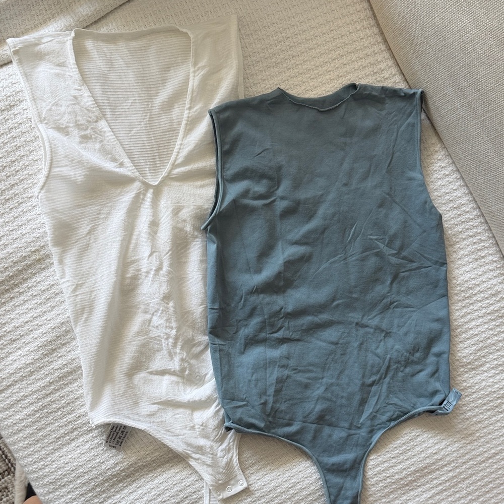 Waldorf White Sleeveless Bodysuit/Skims Bodysuit - S